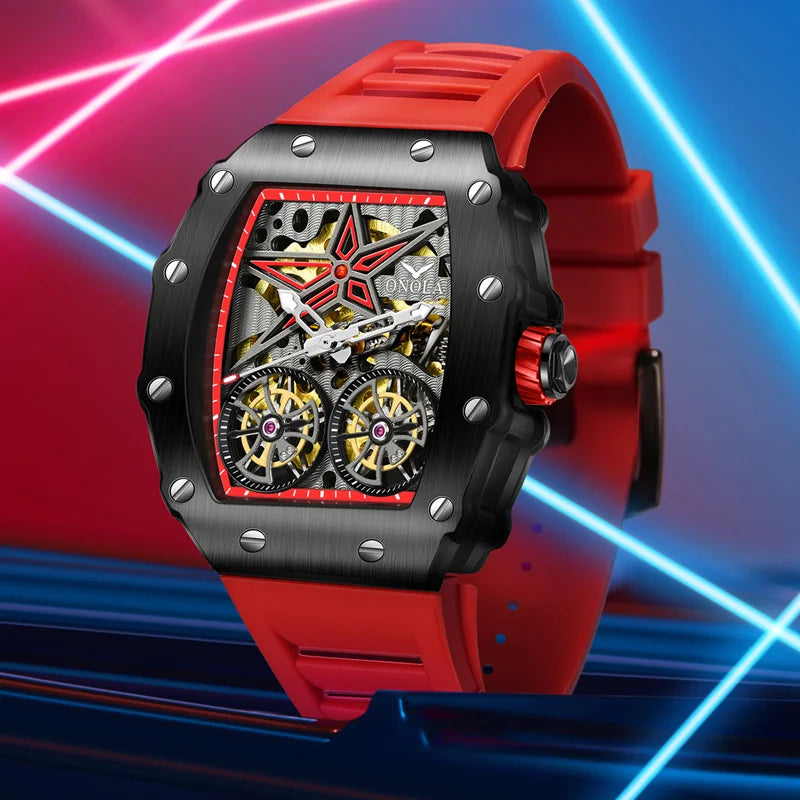 Montre mécanique entièrement automatique pour homme, nouvelle collection, ONOLA, marque tendance, creuse, luxe, étanche