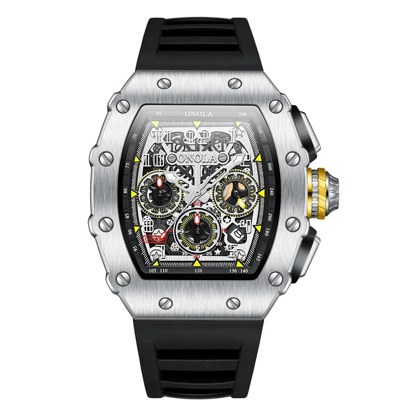 Montre à quartz originale pour homme, marque célèbre, en acier inoxydable, avec tonneau, étanche, haute qualité, offre spéciale