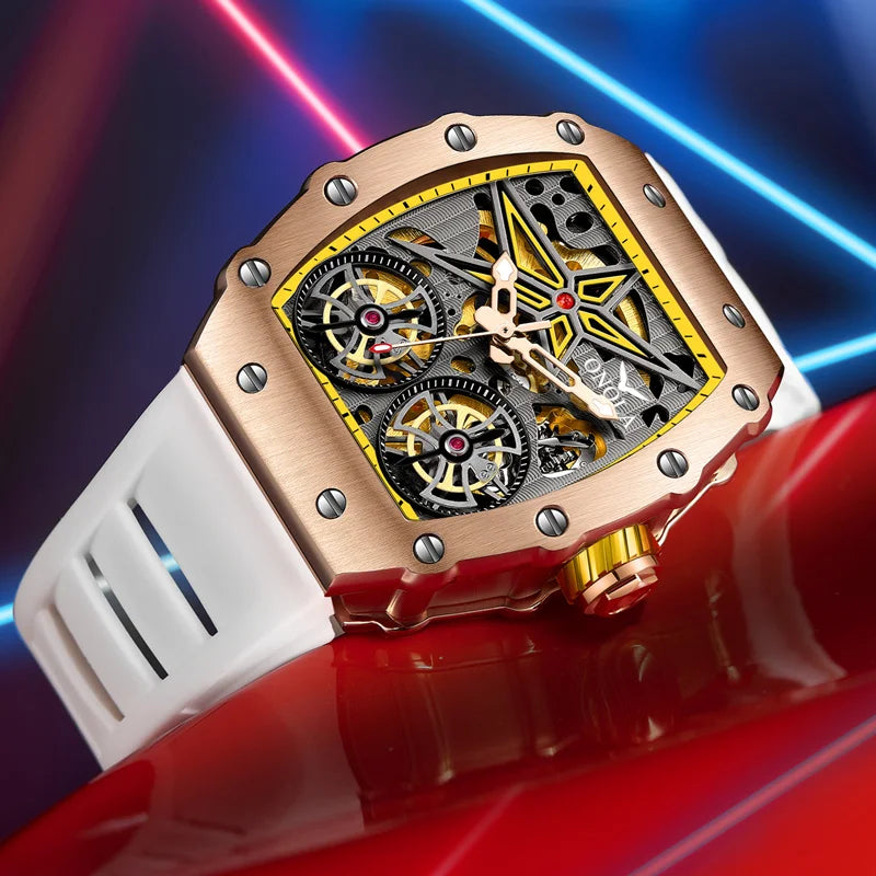 Montre mécanique entièrement automatique pour homme, nouvelle collection, ONOLA, marque tendance, creuse, luxe, étanche