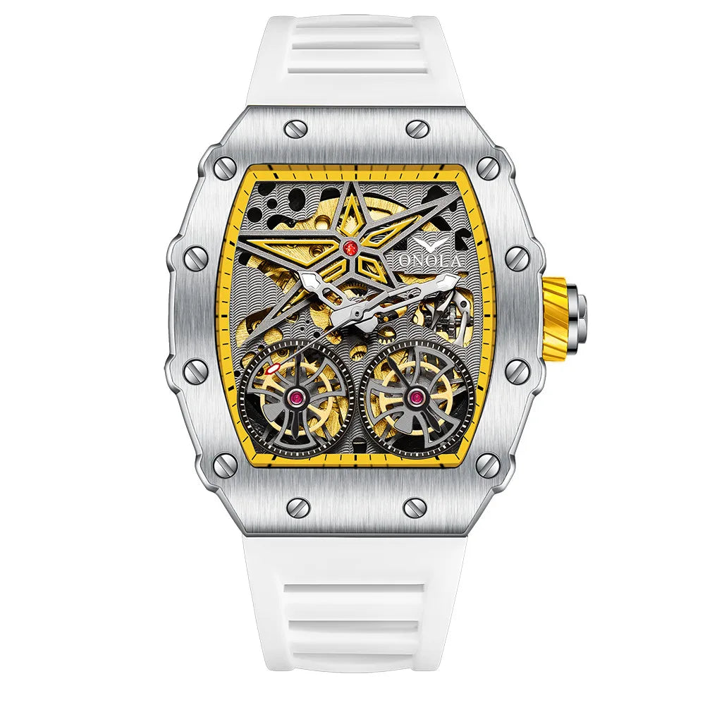 Montre mécanique entièrement automatique pour homme, nouvelle collection, ONOLA, marque tendance, creuse, luxe, étanche