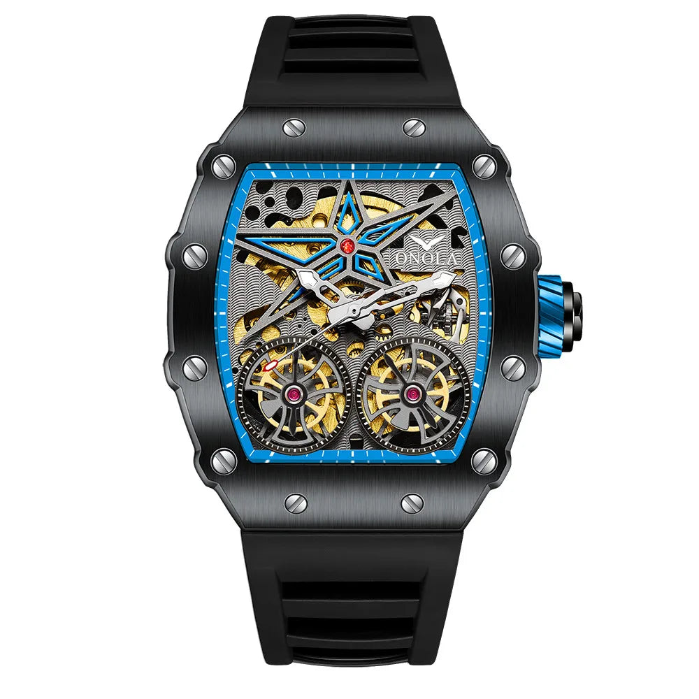 Montre mécanique entièrement automatique pour homme, nouvelle collection, ONOLA, marque tendance, creuse, luxe, étanche