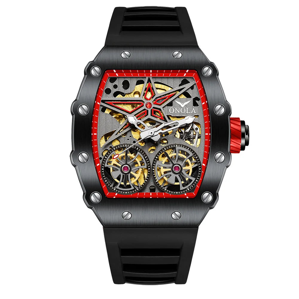 Montre mécanique entièrement automatique pour homme, nouvelle collection, ONOLA, marque tendance, creuse, luxe, étanche