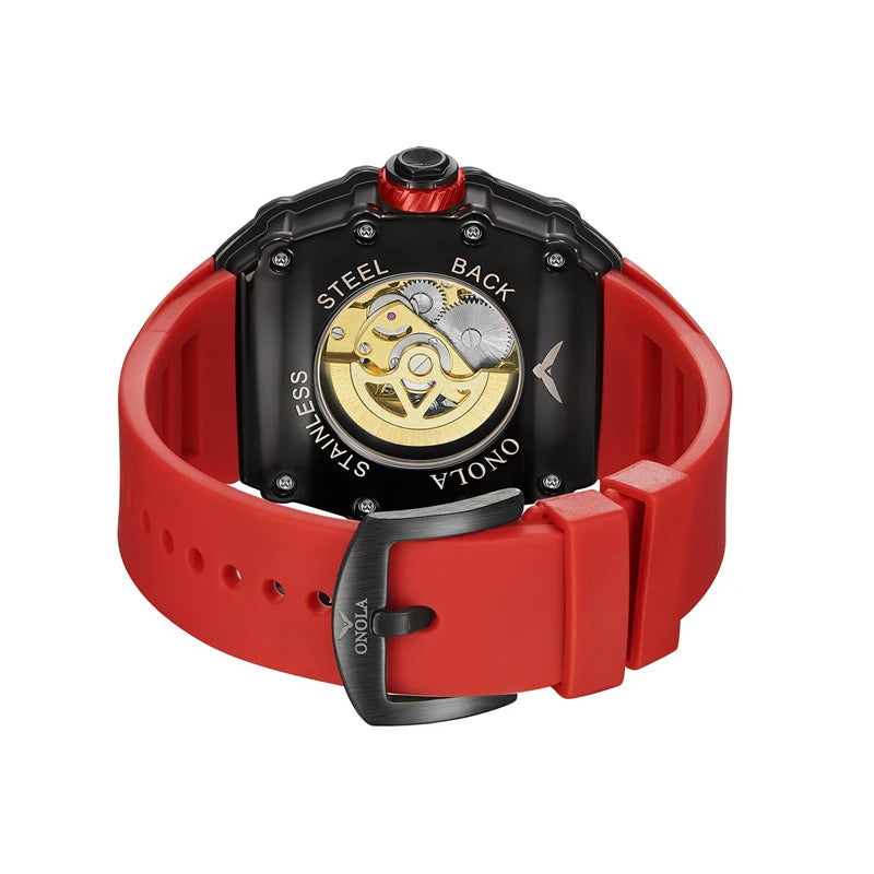 Montre mécanique entièrement automatique pour homme, nouvelle collection, ONOLA, marque tendance, creuse, luxe, étanche