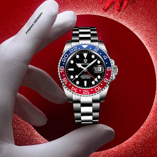 2025 New PAGANI DESIGN Luxurys Men Mechanical Watches Stainless Steel GMT Watch Top Brand Sapphire Glass Men for Watch PD-1662