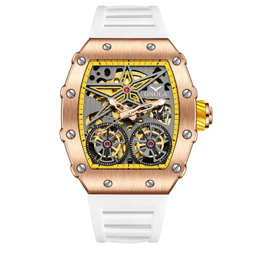 Montre mécanique entièrement automatique pour homme, nouvelle collection, ONOLA, marque tendance, creuse, luxe, étanche