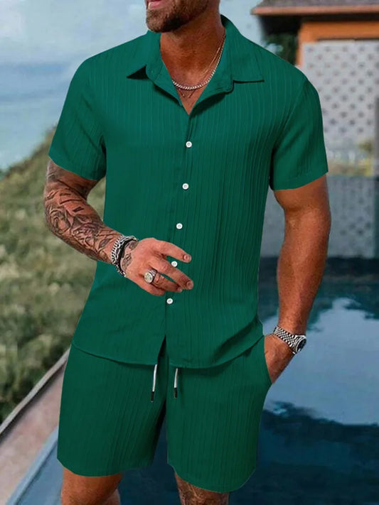 Polo de sport décontracté pour homme, couleur unie, ample, manches courtes, cordon de serrage, cardigan, tenue de sport rayée, nouvelle collection printemps et été