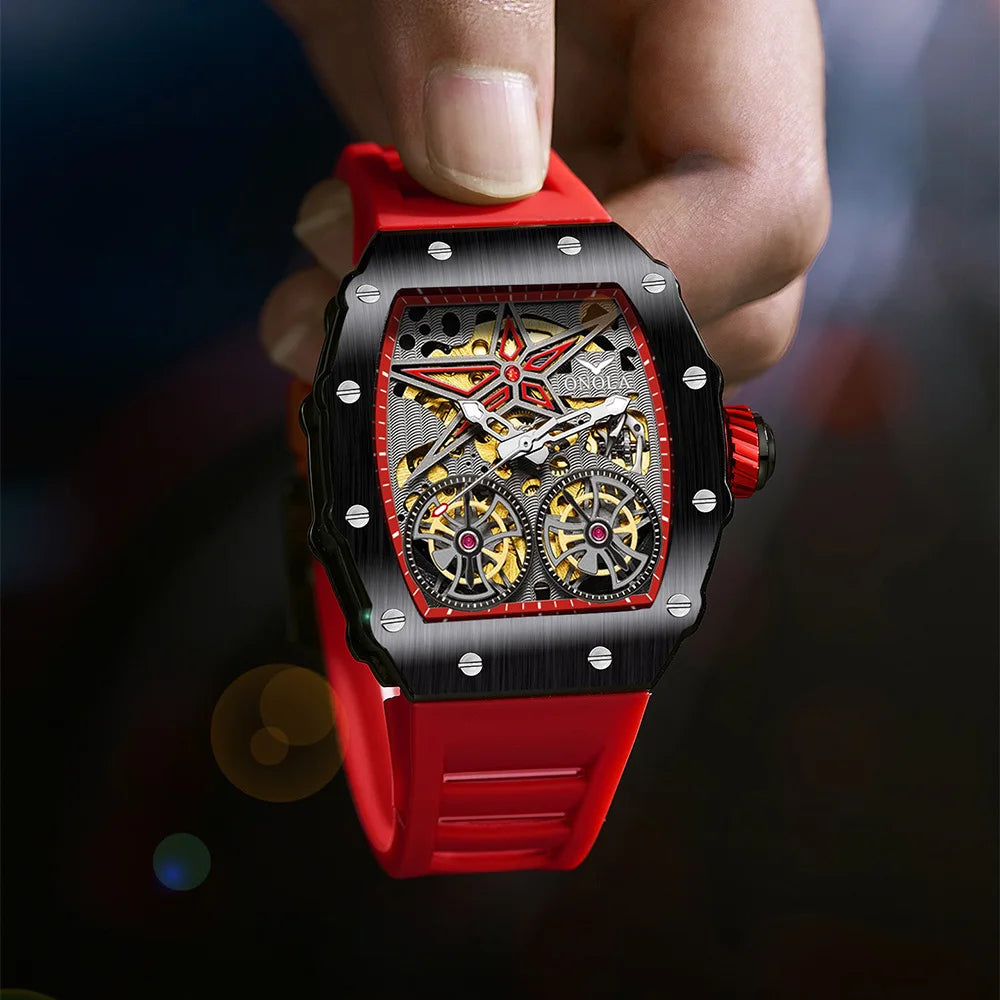 Montre mécanique entièrement automatique pour homme, nouvelle collection, ONOLA, marque tendance, creuse, luxe, étanche