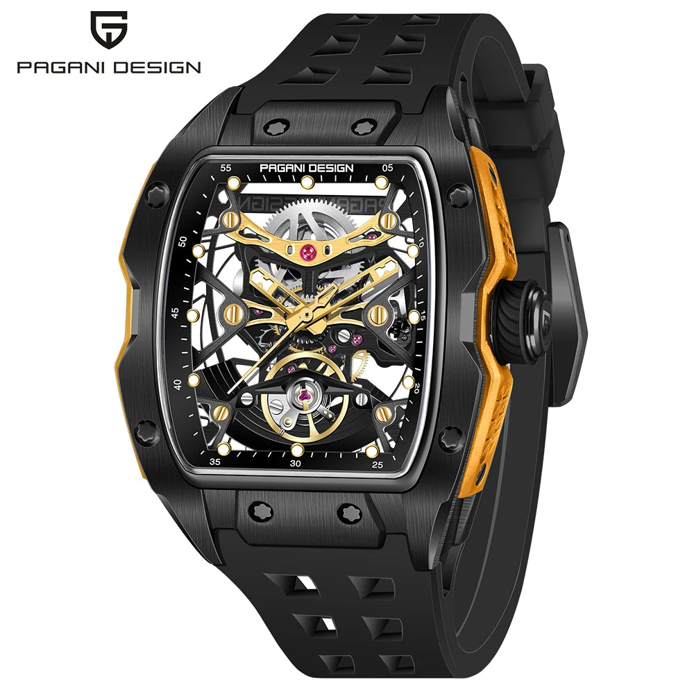 2024 New PAGANI DESIGN 42MM Hollow Out Men Mechanical Watches Luxury Sapphire Glass Automatic Watch 50M Waterproof Watch for Men