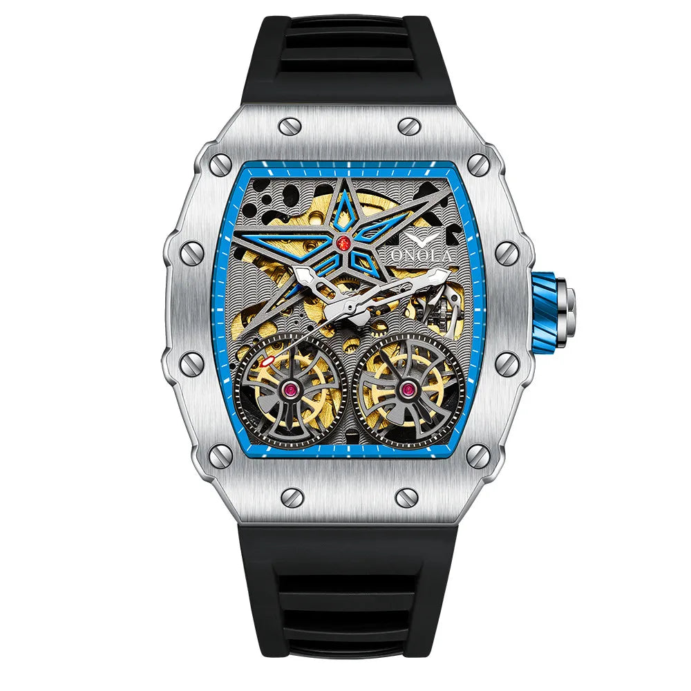Montre mécanique entièrement automatique pour homme, nouvelle collection, ONOLA, marque tendance, creuse, luxe, étanche